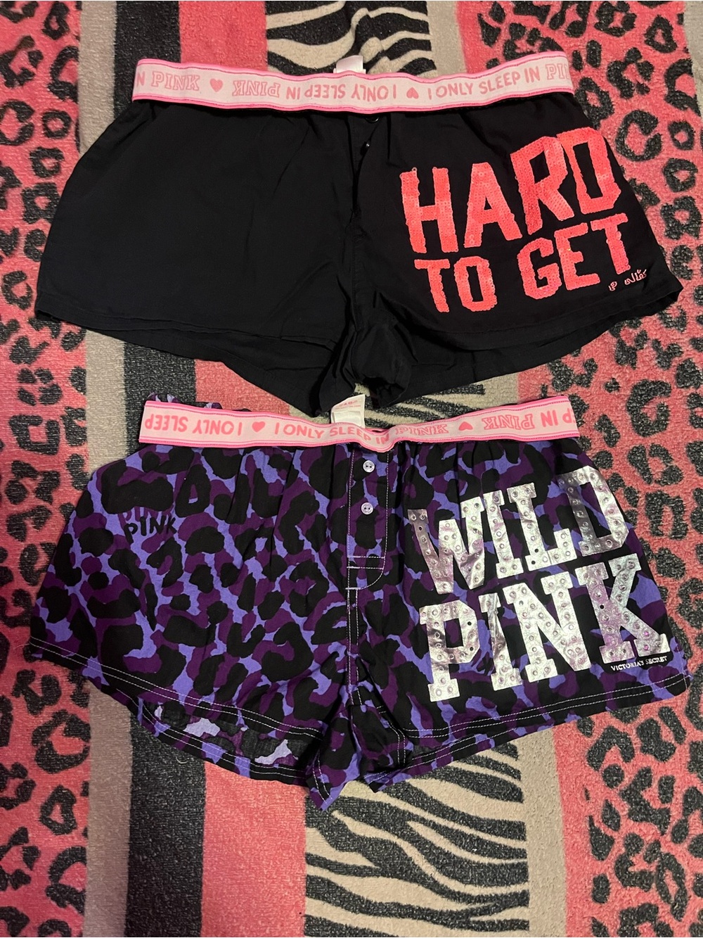 Vintage PINK Victoria's Secret pajama boxers bundle